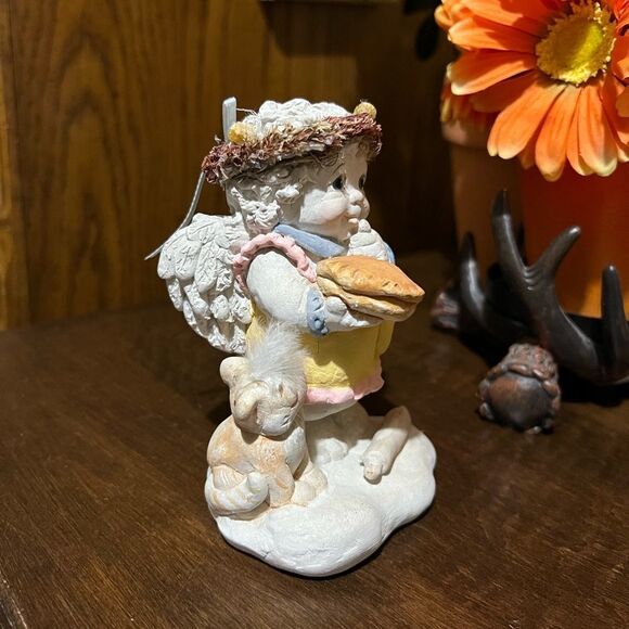 vintage '93 Dreamsicles figurine, girl cherub with pie & cat “now give thanks “ - Picture 7 of 9